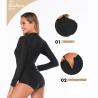 Buy cheap Neoprene Womens Long Sleeve One Piece Swimsuit Nylon Black Zipper Bathing Suit from wholesalers