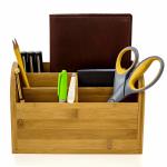 Desk Organizer Caddy for Office Supplies Pen Holder & Desk Accessories Bamboo
