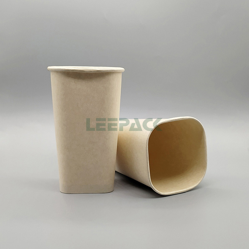 12/16/22oz Disposable square paper cup single PE coated hot paper cup ,for drinking ,coffee or snack