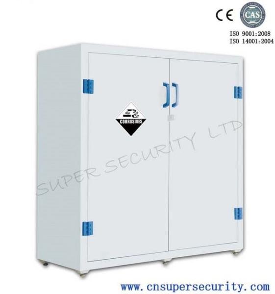Buy cheap Vertical Plastic Solvent Acid / Alkaline Corrosive Storage Cabinet 2 Fixed Shelves / Dual Door from wholesalers