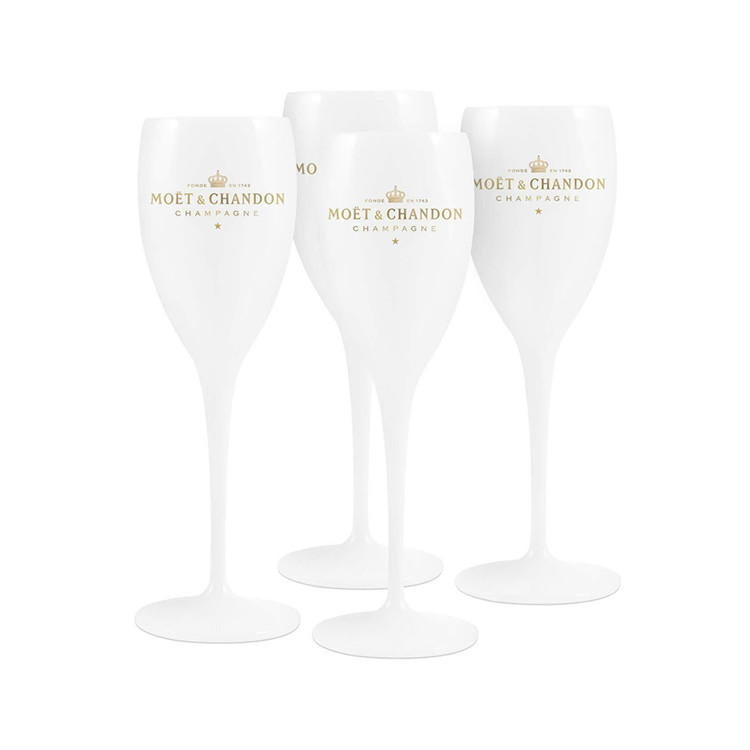 Classic 6oz Pink Plastic Champagne Glasses Veuve Clicquot Yellow Champagne Flutes