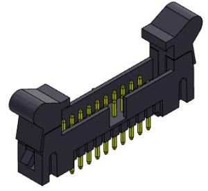 China Nylon9T 2mm box header Dual Row Stright Dip Type 10-68Pin on sale