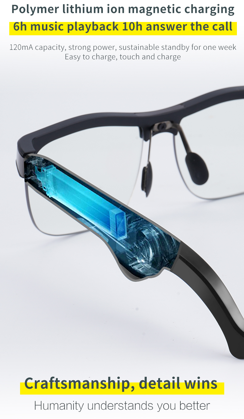 New Generation 5.0 Smart Music Glasses Phone Glasses Sun Glasses