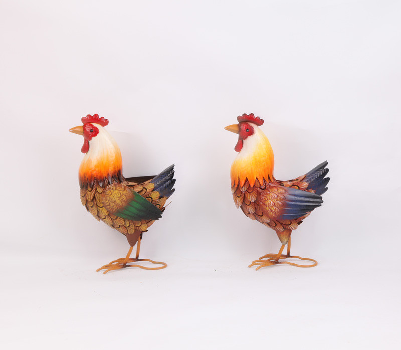 Charming Multicolor Metal Animal Garden Statuess Weatherproof and Easy to Install