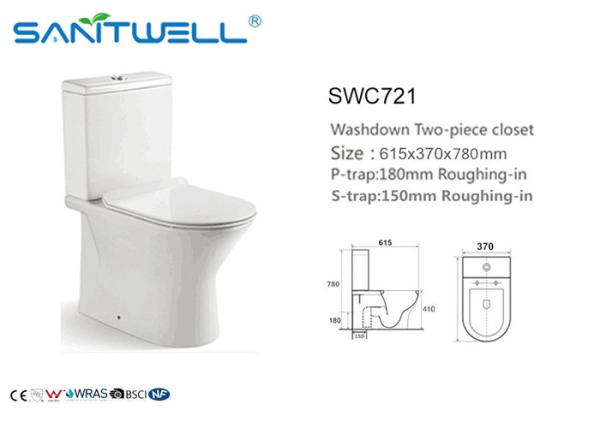 Buy cheap Gravity Flushing System Ceramic Toilet Western Sitting WC Two Piece from wholesalers