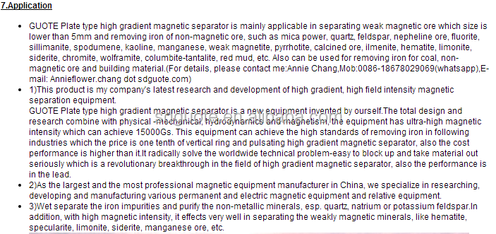 High Gradient Wet Belt Plate Magnetic Separator Machine for Black Sand Concentration