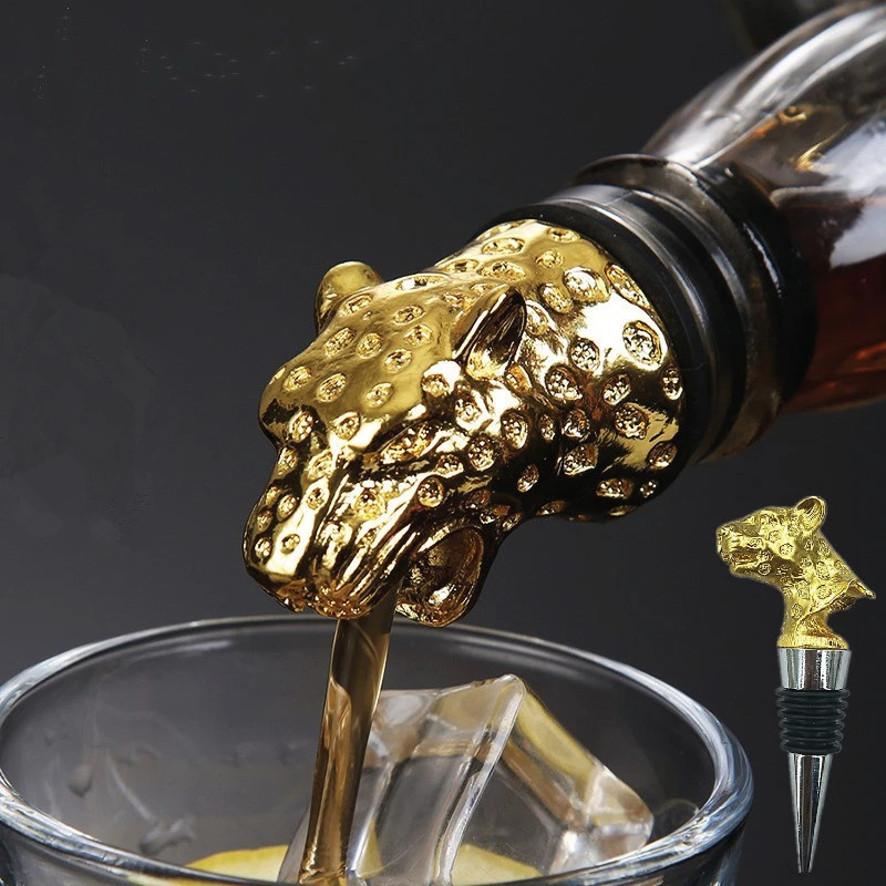 Wholesale Rose Gold Silver Wine Pourer Custom Animal Head Wine Pourer for Bottle