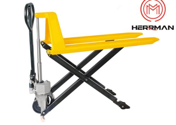 Buy cheap Mobile 85mm Fork Height 1000kg Hand Scissor Lift Pallet Jack from wholesalers