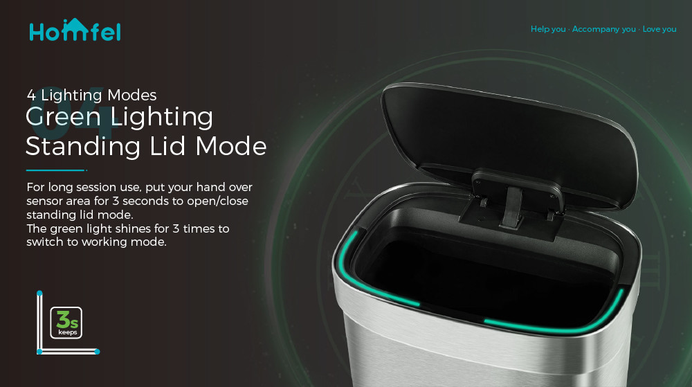 Household Batteries Required Automatic Touchless Smart Infrared Sensor Waste Bin Kitchen Stainless Steel Trash Can Garbage Bins