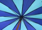 J Shape Wooden Stick Umbrella , Raines Umbrella Wooden Handle Windproof Frame
