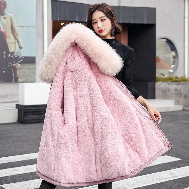 Winter Jacket Warm Fur Collar Thick Overcoat Ladies Long Hooded Parkas Women′s Jacket Clothes Snow Wear Coat for Women