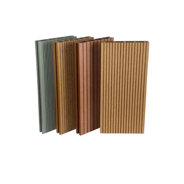Buy cheap Non - Slip Groove WPC Decking Boards Outdoor Panel Road Park Engineering Floor Plank 140x25mm Gray Tan from wholesalers