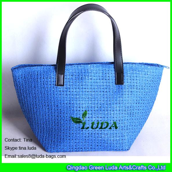 Buy cheap LUDA brand name handbags paper straw chevron beach bag with zipper from wholesalers