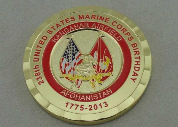Buy cheap 238th United States Marine Corps Birthday Coin , Copper Stamped Gold Plating 1 3/4 Inch from wholesalers