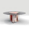 Buy cheap Turntable Luxury Modern Dining Table Stainless Steel Glass Surface from wholesalers