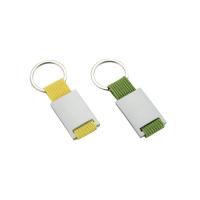 Buy cheap Bright Canvas Retractable Key Chain Metal Logo Zinc Alloy Green Yellow product