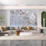 Luxury Natural Quartzite Stone Slab Hotel Villa Living Room Wall Decor Kitchen