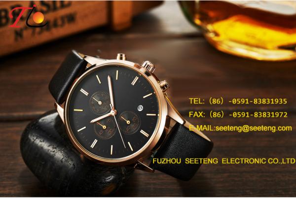 Buy cheap Brand high quality business Men's analog watch with pu leather strap from wholesalers