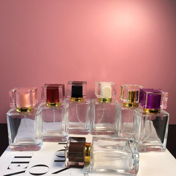 Buy cheap Square Transparent Perfume Spray Bottle Glass 30ml 50ML 500pcs from wholesalers