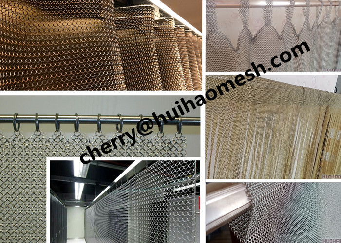 Stainless Steel Chain Mail Metal Mesh Curtains 0.53x3.81mm For Fire Guard Screens