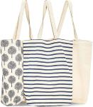Cotton Canvas Cloth Reusable Tote Bags for Grocer, Shopping 15x16.5 inches