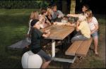 L150W150H75cm Metal And Wood Garden Table