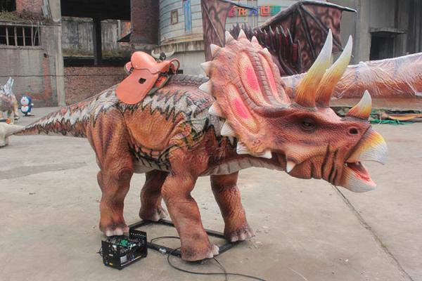 Buy cheap Realistic Animatronic Red Triceratops Dinosaur Ride For Amusement Park from wholesalers
