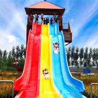 Buy cheap Eco Friendly 3 Lane Water Slide Customizable Design Fiberglass Waterslides product