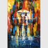 Buy cheap Framed Palette Knife Oil Painting On Canvas , Abstract Art Paintings Umbrella Girls from wholesalers