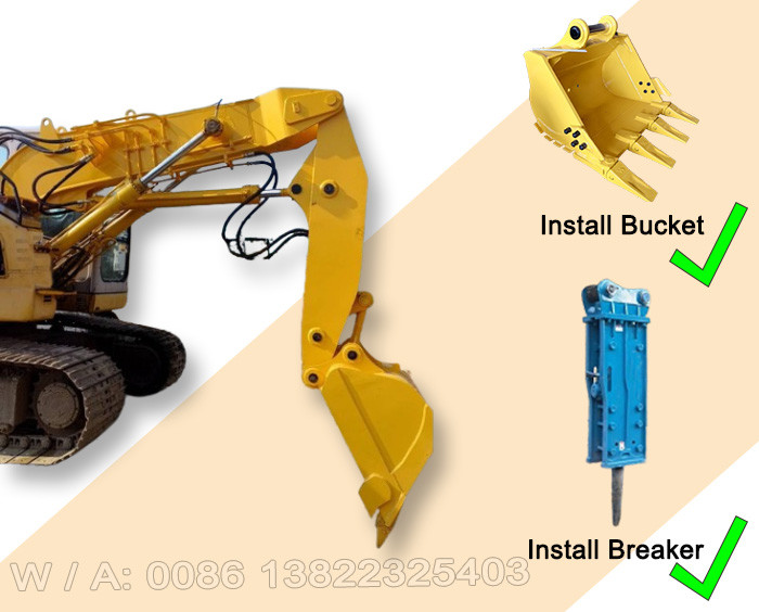 Thicker Plates Excavator Short Arm With Bucket / Breaker Digging Tunnel