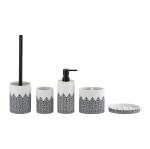 Buy cheap White Color Bathroom Accessories Set With Black W Stripe round shape from wholesalers