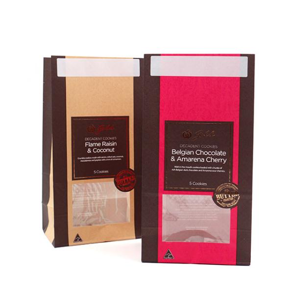 Buy cheap OEM ODM Kraft Paper Packing Bags 8 Color Flexo Printing For Fast Food from wholesalers