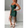 Buy cheap Small Clothing Manufacturer Vintage Fringed Sequin Tassel Slit Dress For Women from wholesalers