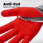 13 Gauge Red Sandy Nitrile Polyester TPR Gloves with Anti Slip Impact Protection