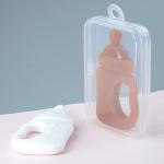 FDA BPA Free Baby Silicone Products Milk Bottle Teether Toy 10.5*5.5*1.5cm With
