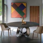 Marble Banquet Hall Restaurant Circular Dining Table With Stainless Steel Legs