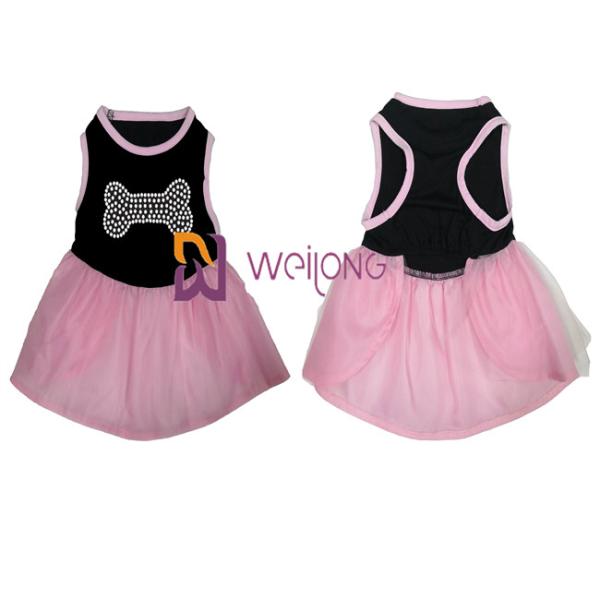 Buy cheap Tulle Skirt Hot Rhinestone Halloween Tulle Pet Dress / CVC Jersey Dogs Dressed Up from wholesalers