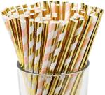 6.35mm New Year Party Decoration Biodegradable Wheat Festive Paper Straws