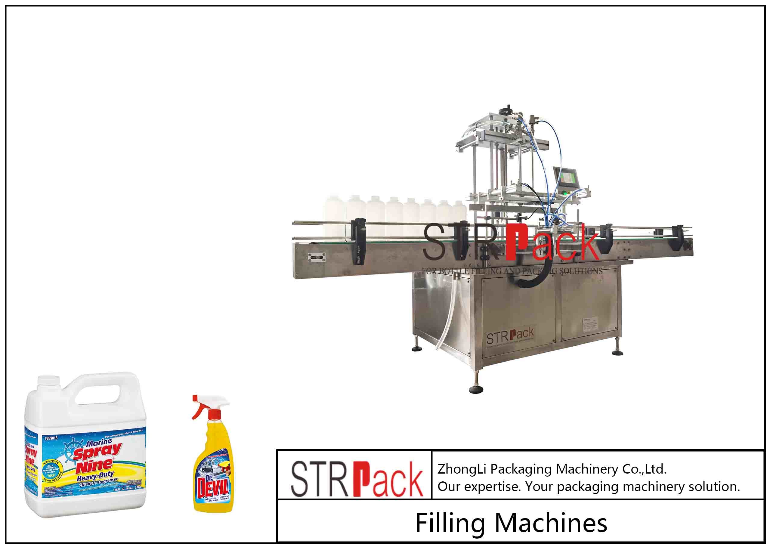 Stainless Steel Automatic Detergent Bleach Toilet Cleaner Bottle Filling Machine Anti Corrosive