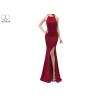 Buy cheap Mermaid Wedding Bridesmaid Dresses Floor Length High Slit Wine Elastic Fabric from wholesalers