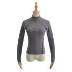 2023 Spring Double Sided German Velvet Raglan Sleeve Zipper Bottom Top Women'S T