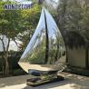 Buy cheap Ocean themed art decoration sculpture mirror stainless steel sailboat sculpture from wholesalers