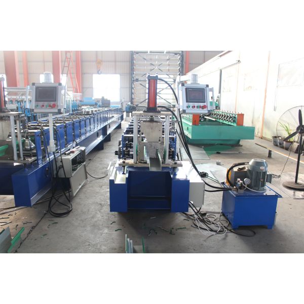 Hydraulic Cut Down Pipe Roll Forming Machine 18-Station Roller Stations 4KW Motor Power