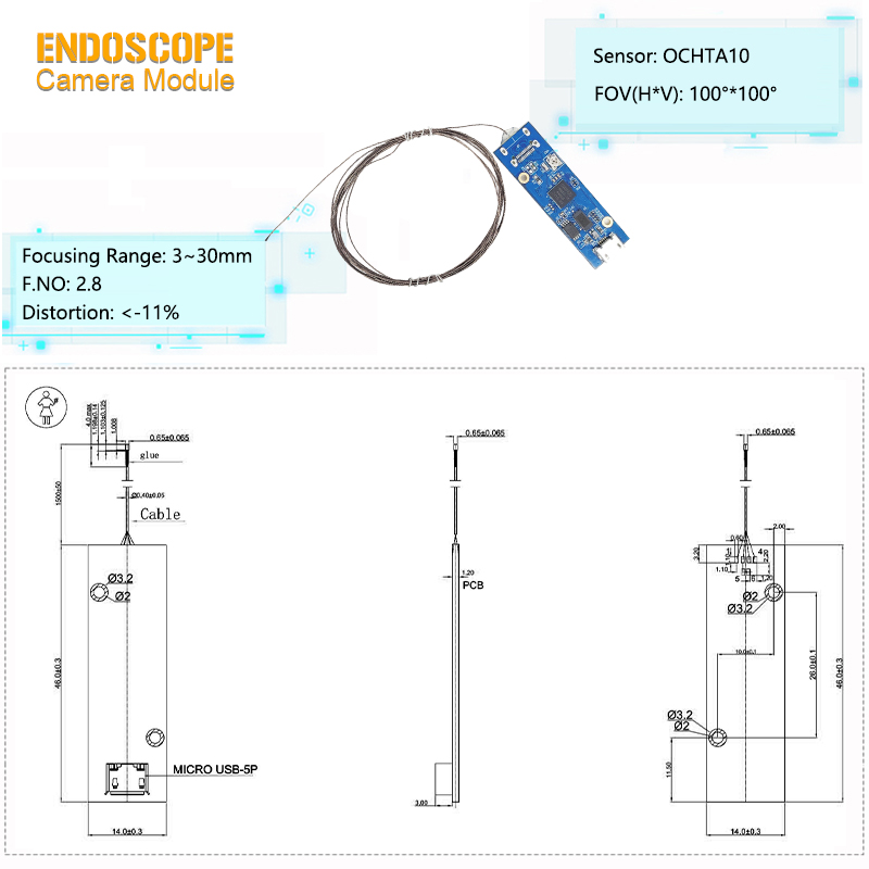 Separate-Type USB OCHTA10 Sensor Ultra-Mini Camera Module