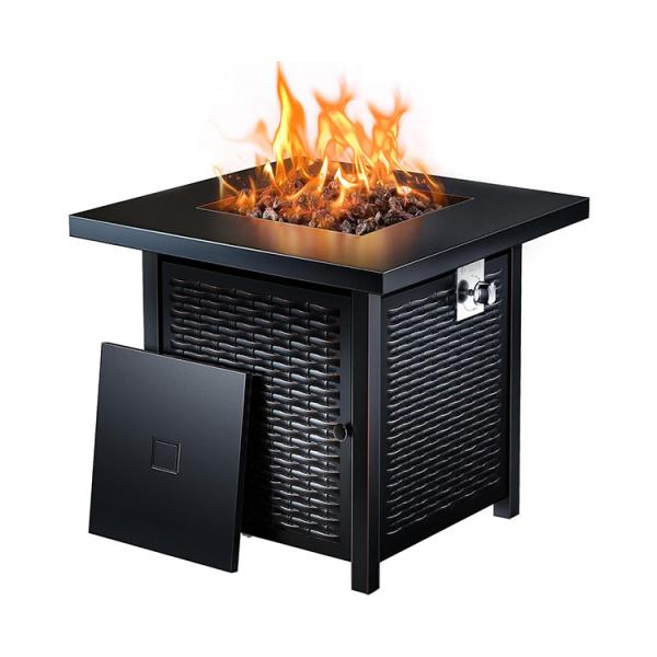 Buy cheap 28"D x 28"W x 25"H Square Outdoor Propane Fire Pit Table 50000 BTU Steel Smokeless from wholesalers