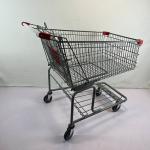 Powder Coating 300L Supermarket Shopping Trolley American Style