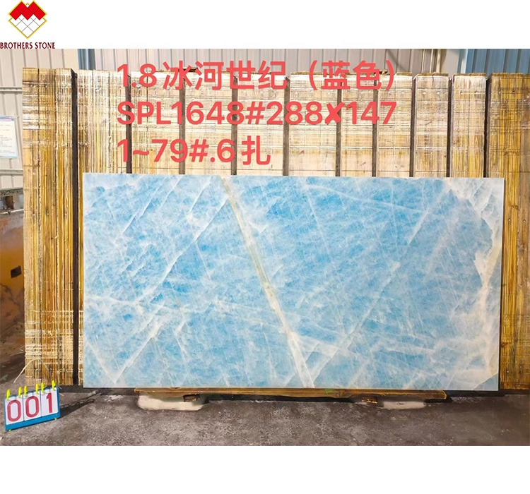 Beautiful Backlit Blue Crystal Onyx Slab Perfect for Modern Home and Hotel Decoration