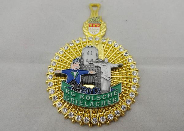 Buy cheap 3D Die Casting KG Kolsche Karneval Medal with Antique Nickel and Gold Plating, Two Piece Combined from wholesalers