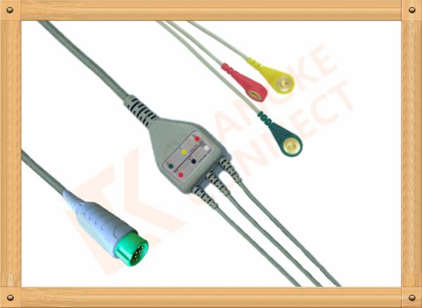 Buy cheap Fukuda Denshi ECG Patient Cable 3 Leads Snap IEC Insulated from wholesalers