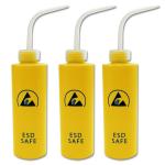 Yellow Print HDPE Plastic ESD Antistatic Safe Dispensing Bottle Industrial Use